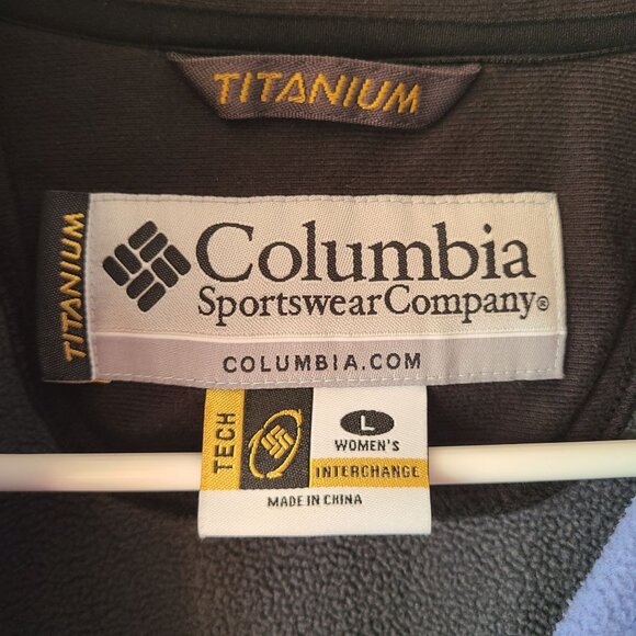 Columbia Womens Size L Titanium Tech Interchange Jacket Interior Black Blue - Picture 5 of 9